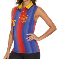 Spain 2026 Football Custom Women Sleeveless Polo Shirt La Roja x Blaugrana