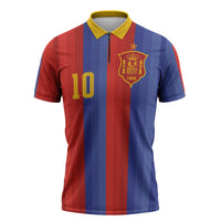 Spain 2026 Football Custom Zipper Polo Shirt La Roja x Blaugrana