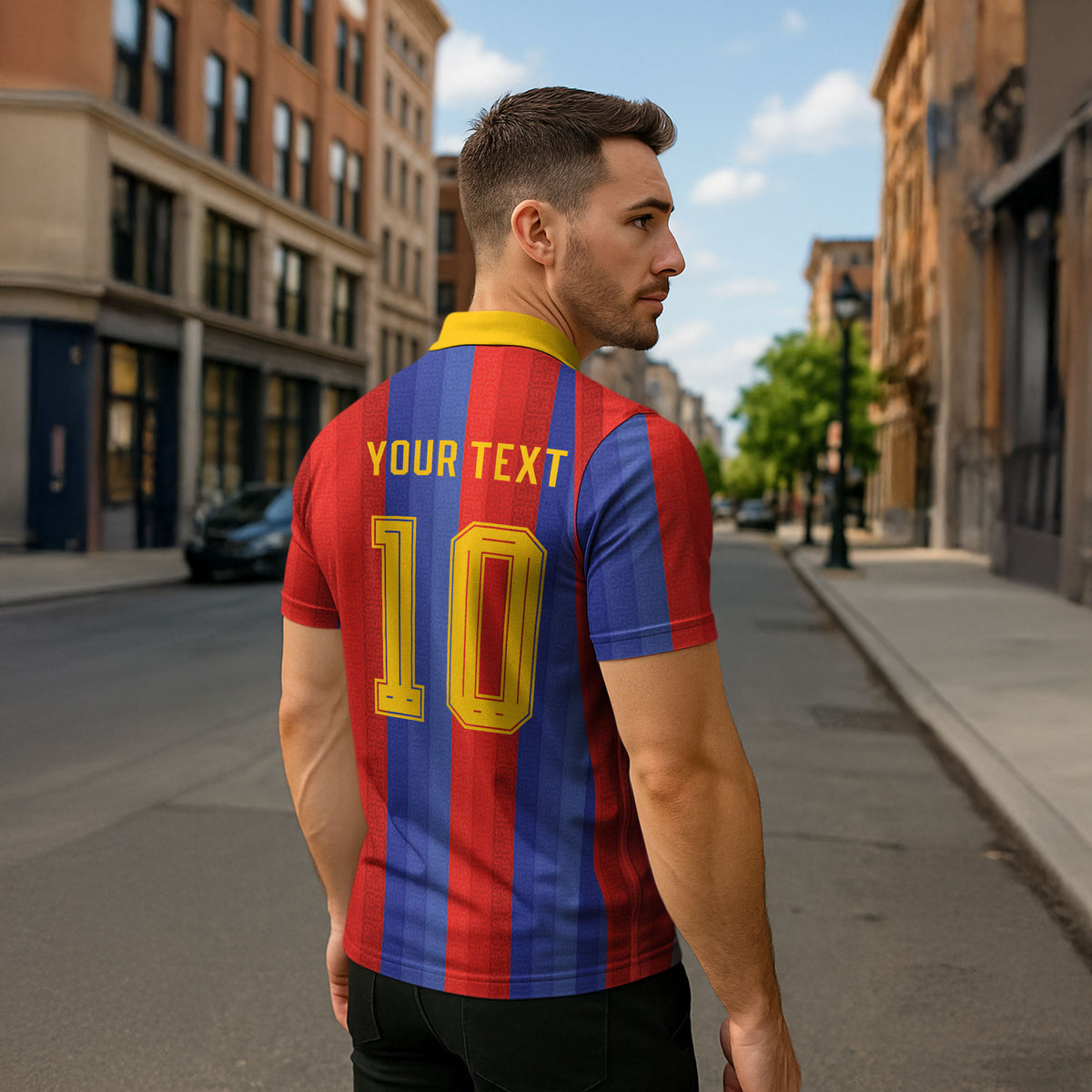 Spain 2026 Football Custom Zipper Polo Shirt La Roja x Blaugrana