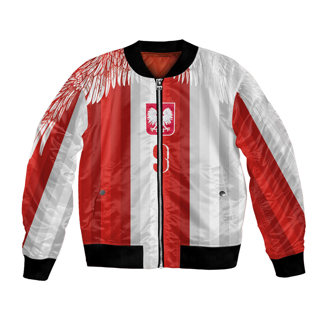 Poland Football Custom Bomber Jacket The White-Reds Winged Sport Style