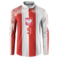 Poland Football Custom Button Sweatshirt The White-Reds Winged Sport Style