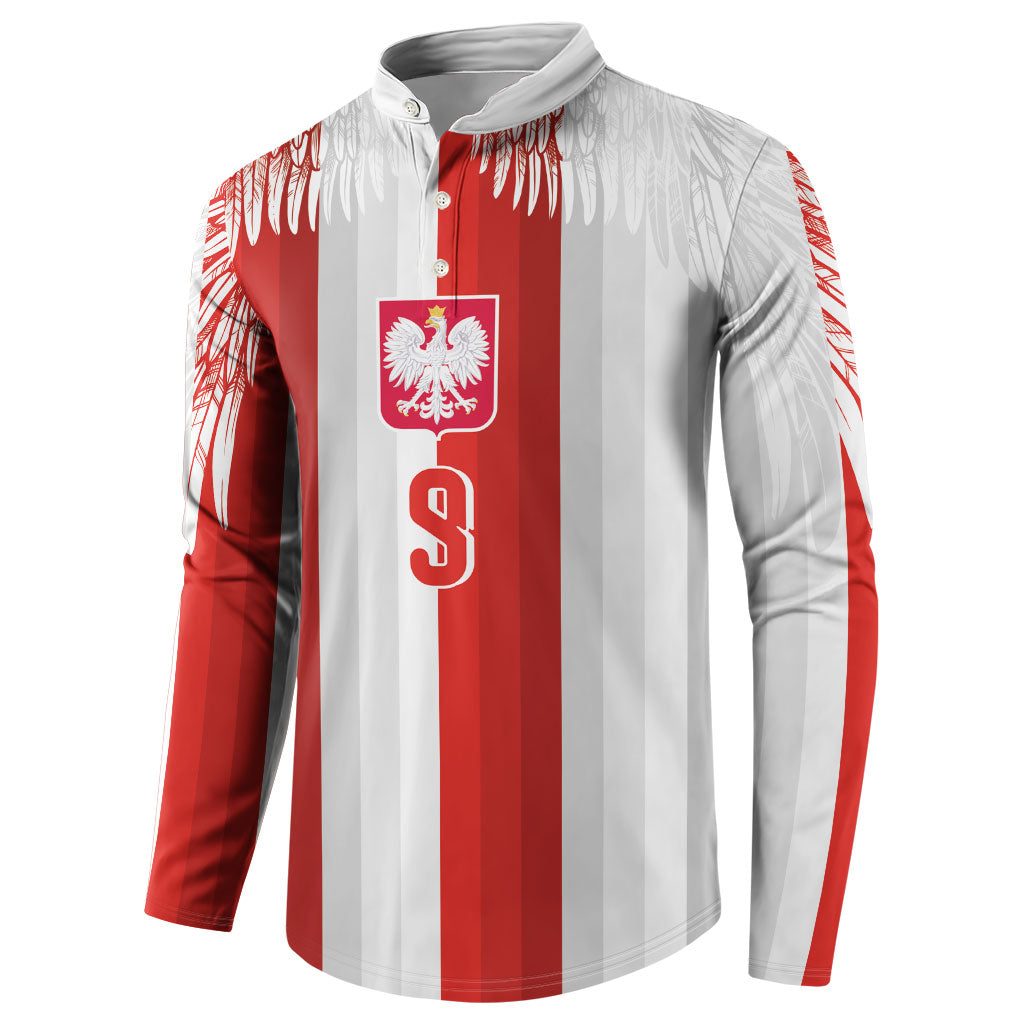 Poland Football Custom Button Sweatshirt The White-Reds Winged Sport Style