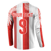 Poland Football Custom Button Sweatshirt The White-Reds Winged Sport Style