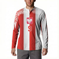 Poland Football Custom Button Sweatshirt The White-Reds Winged Sport Style