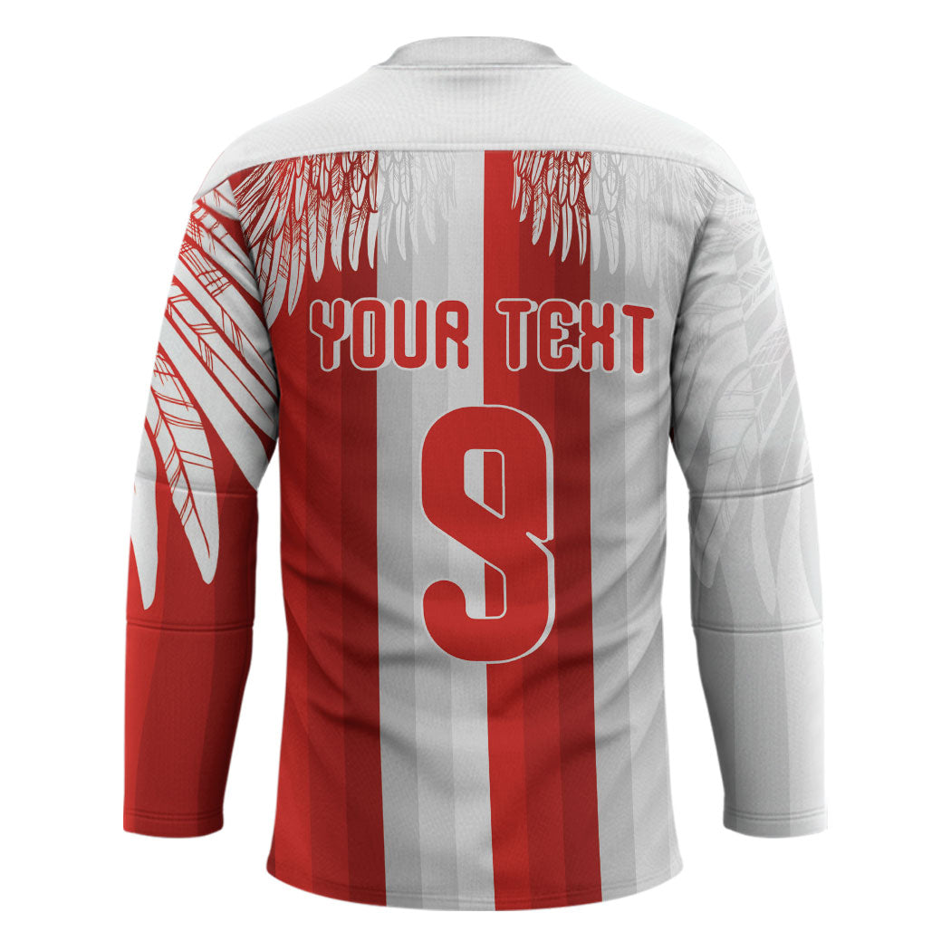 Poland Football Custom Hockey Jersey The White-Reds Winged Sport Style