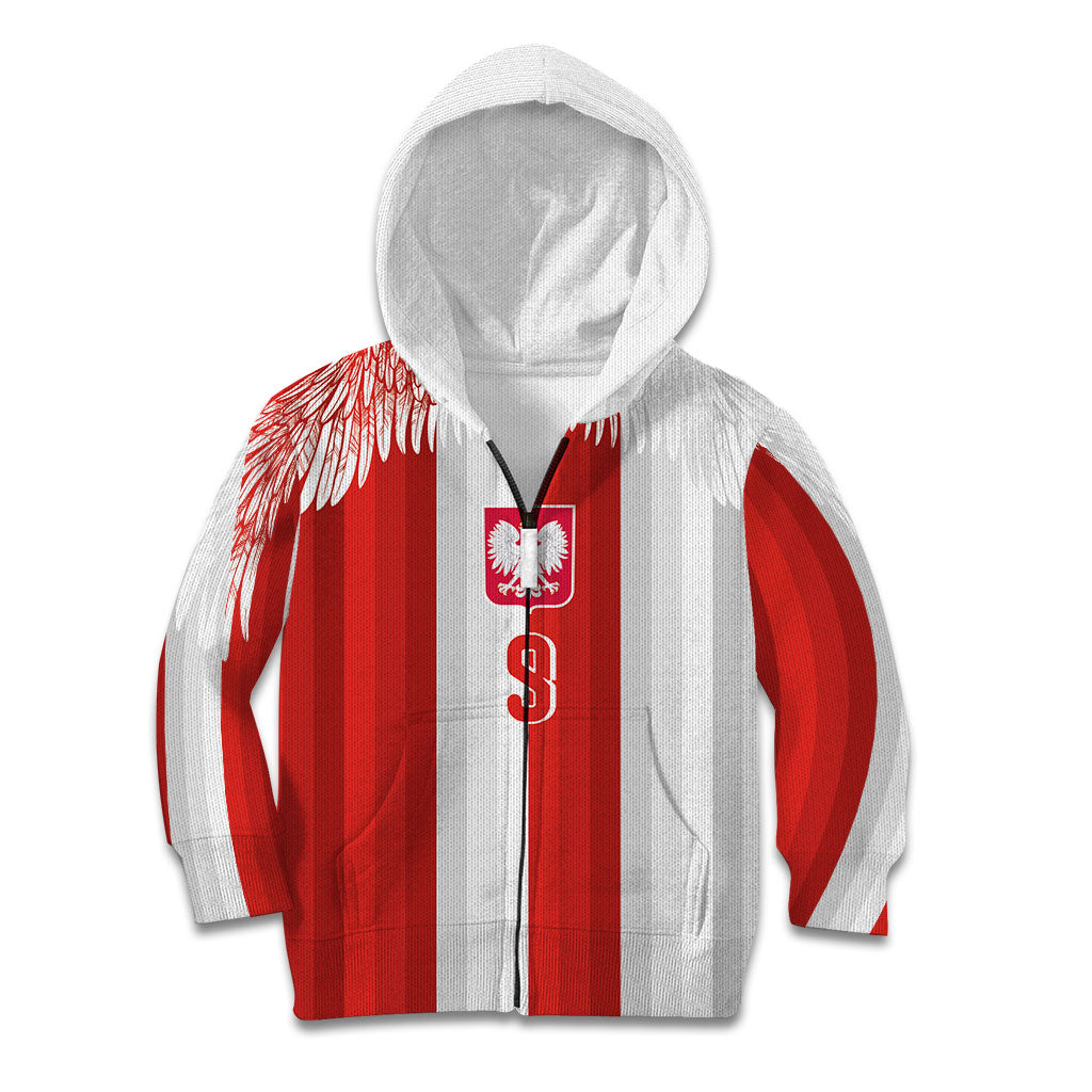 Poland Football Custom Kid Hoodie The White-Reds Winged Sport Style