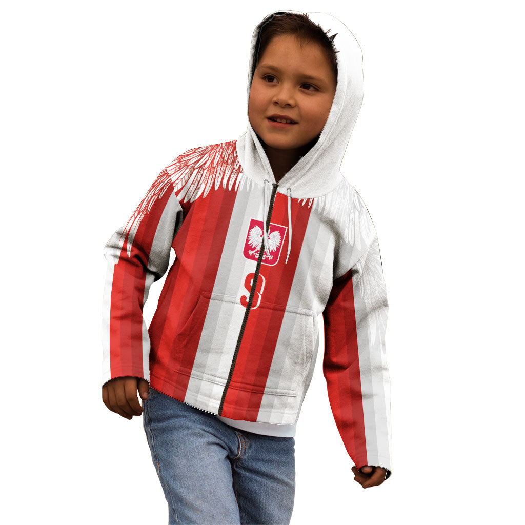 Poland Football Custom Kid Hoodie The White-Reds Winged Sport Style