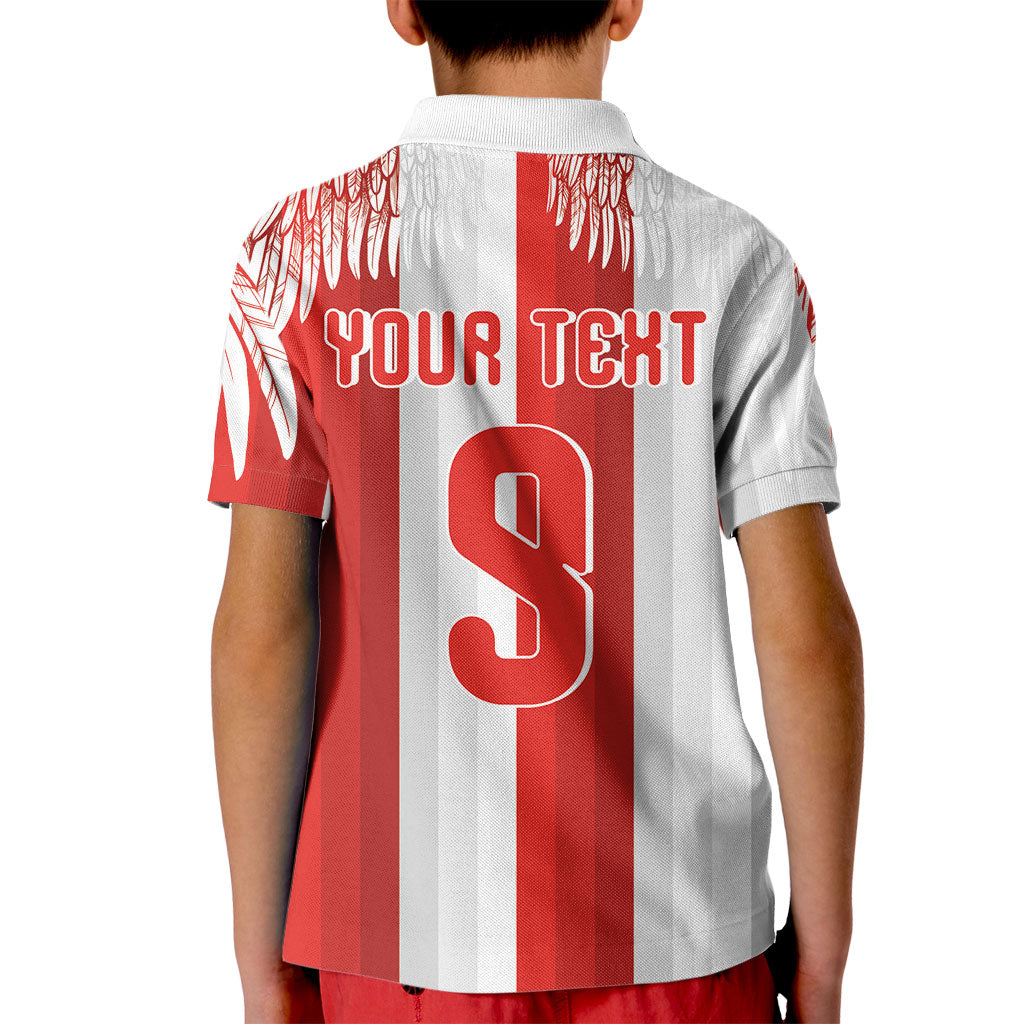 Poland Football Custom Kid Polo Shirt The White-Reds Winged Sport Style