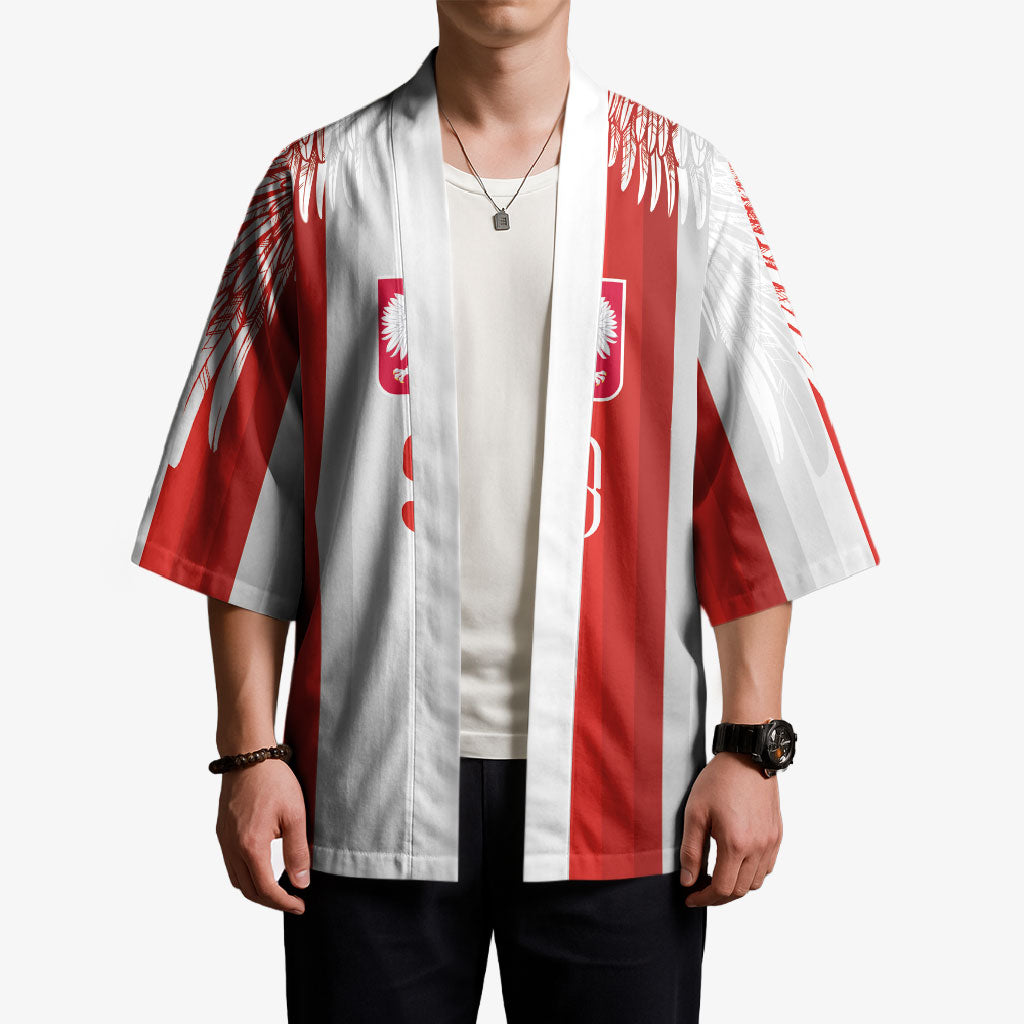 Poland Football Custom Kimono The White-Reds Winged Sport Style