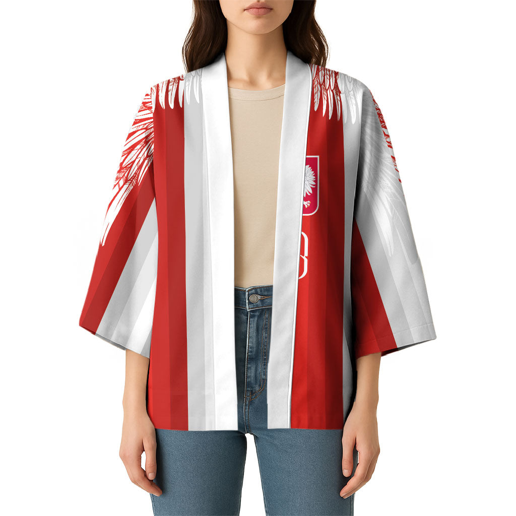 Poland Football Custom Kimono The White-Reds Winged Sport Style