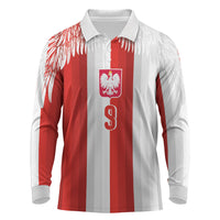 Poland Football Custom Long Sleeve Polo Shirt The White-Reds Winged Sport Style