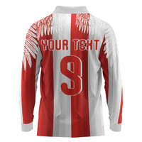 Poland Football Custom Long Sleeve Polo Shirt The White-Reds Winged Sport Style