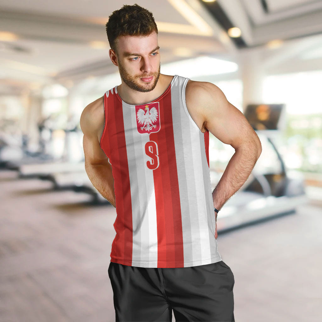Poland Football Custom Men Tank Top The White-Reds Winged Sport Style