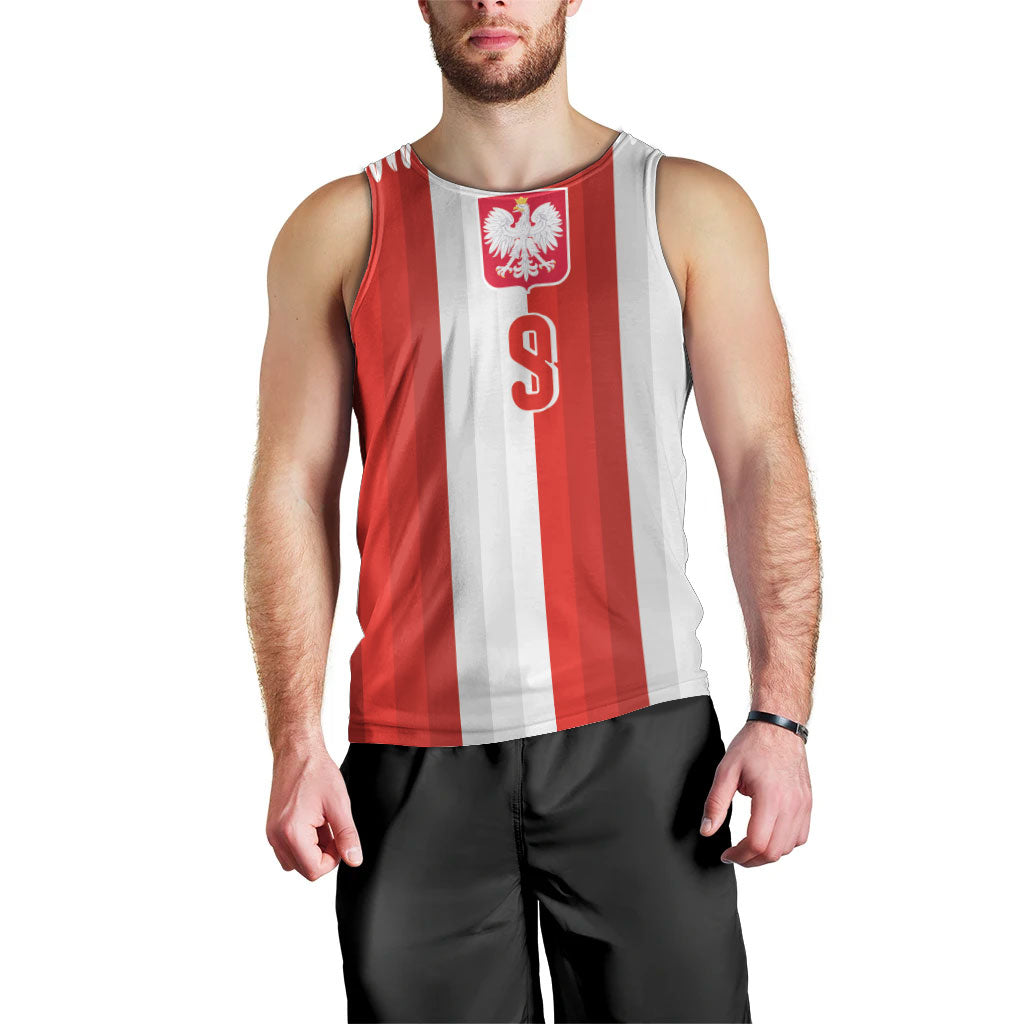 Poland Football Custom Men Tank Top The White-Reds Winged Sport Style