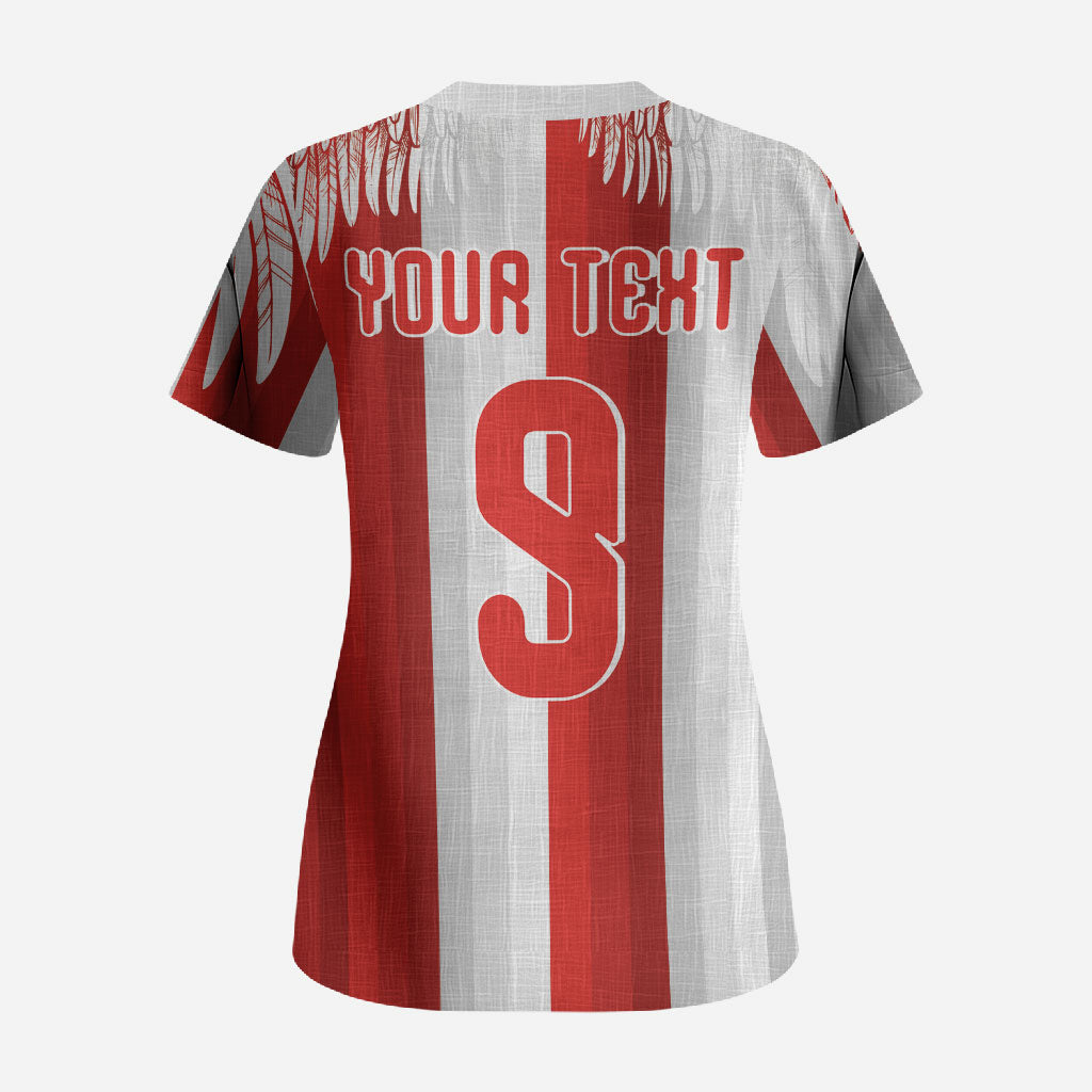 Poland Football Custom Scrub Top The White-Reds Winged Sport Style