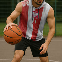 Poland Football Custom Sleeveless Hoodie The White-Reds Winged Sport Style