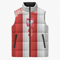 Poland Football Custom Sleeveless Puffer Jacket The White-Reds Winged Sport Style