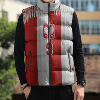 Poland Football Custom Sleeveless Puffer Jacket The White-Reds Winged Sport Style