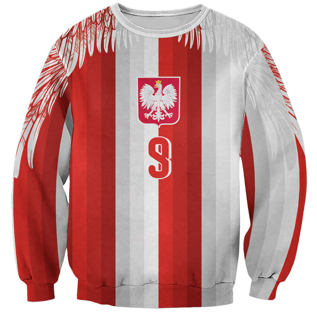 Poland Football Custom Sweatshirt The White-Reds Winged Sport Style