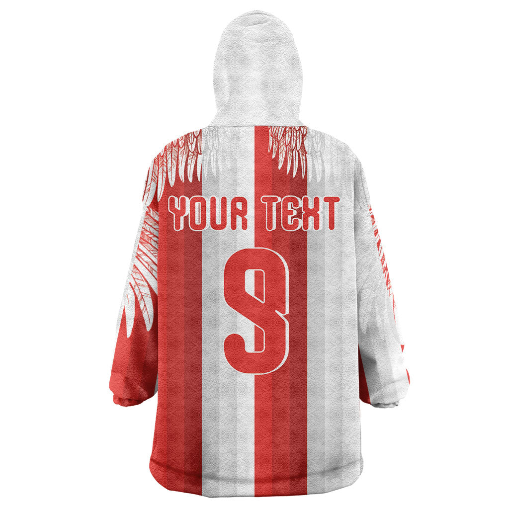 Poland Football Custom Wearable Blanket Hoodie The White-Reds Winged Sport Style