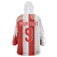 Poland Football Custom Wearable Blanket Hoodie The White-Reds Winged Sport Style