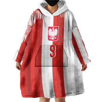 Poland Football Custom Wearable Blanket Hoodie The White-Reds Winged Sport Style