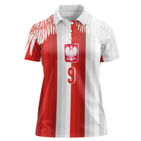 Poland Football Custom Women Polo Shirt The White-Reds Winged Sport Style