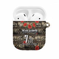 Pearl Harbor Remembrance Day AirPods Case Memories of December 7 with Red Poppy Lei - Wonder Print Shop