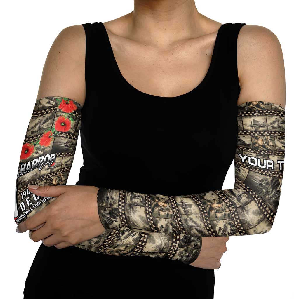 Pearl Harbor Remembrance Day Personalized Arm Sleeves Memories of December 7 with Red Poppy Lei - Wonder Print Shop