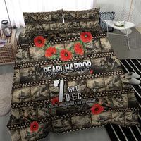 Pearl Harbor Remembrance Day Bedding Set Memories of December 7 with Red Poppy Lei - Wonder Print Shop