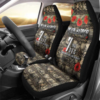 Pearl Harbor Remembrance Day Car Seat Cover Memories of December 7 with Red Poppy Lei - Wonder Print Shop