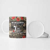 Pearl Harbor Remembrance Day Personalized Ceramic Mug Memories of December 7 with Red Poppy Lei - Wonder Print Shop