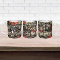 Pearl Harbor Remembrance Day Personalized Ceramic Mug Memories of December 7 with Red Poppy Lei - Wonder Print Shop