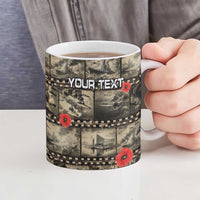 Pearl Harbor Remembrance Day Personalized Ceramic Mug Memories of December 7 with Red Poppy Lei - Wonder Print Shop