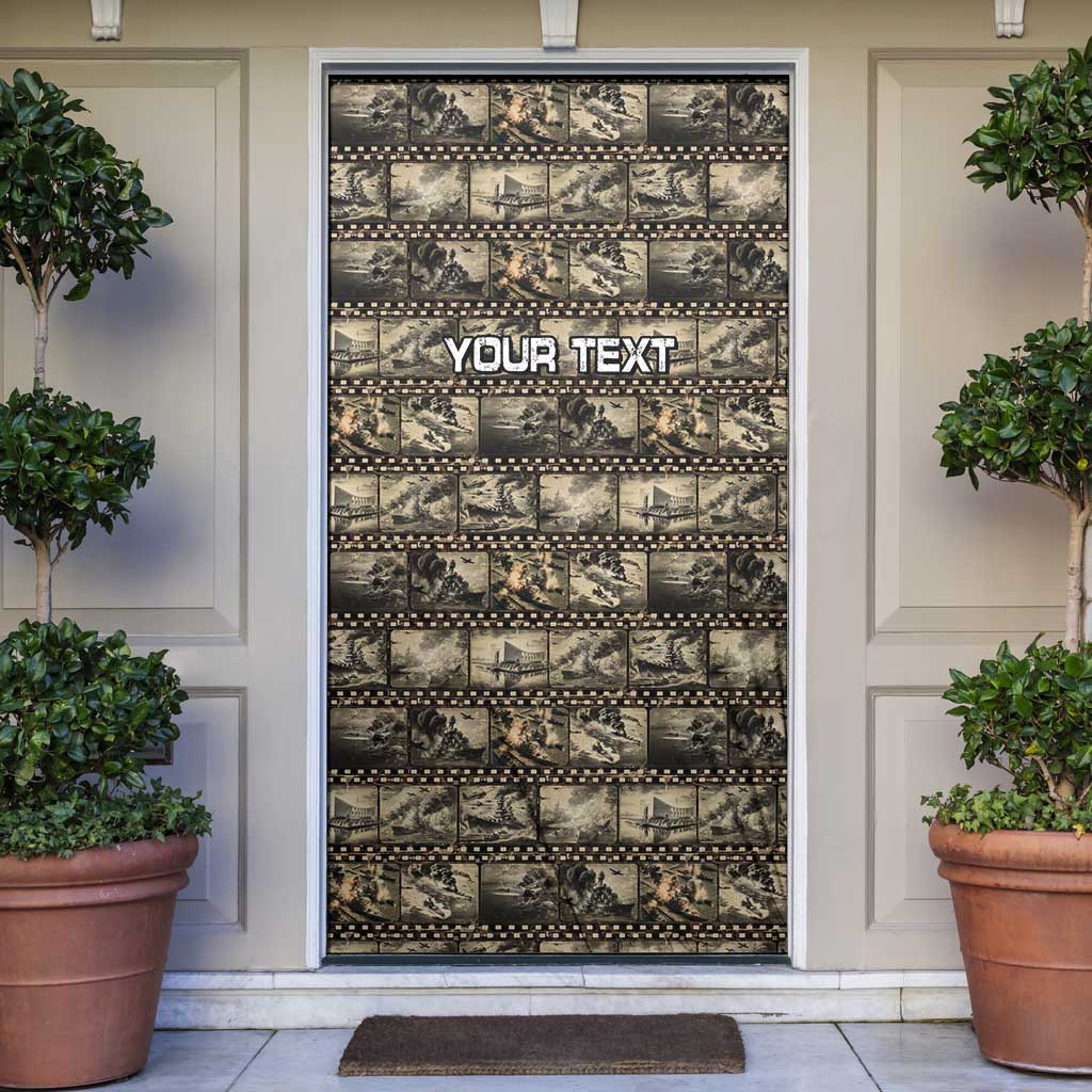 Pearl Harbor Remembrance Day Personalized Door Cover Memories of December 7 with Red Poppy Lei - Wonder Print Shop