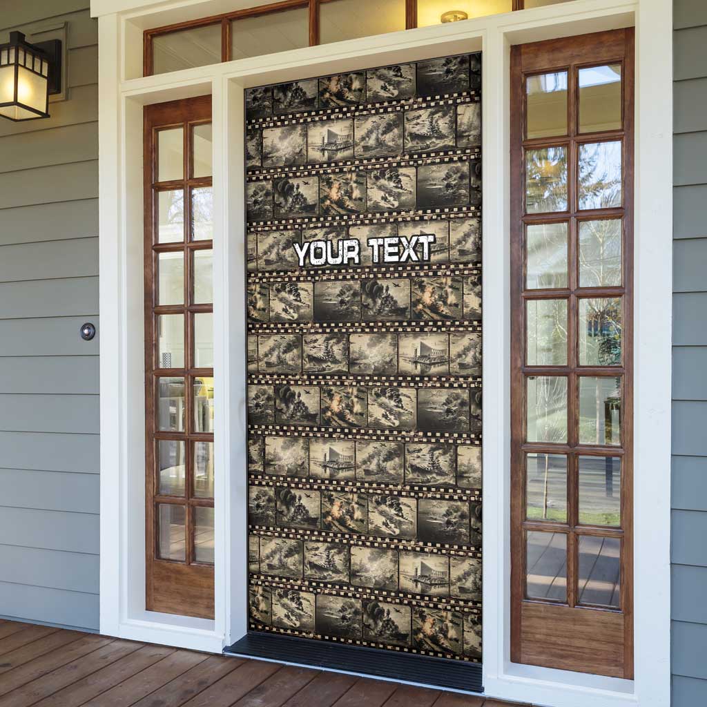 Pearl Harbor Remembrance Day Personalized Door Cover Memories of December 7 with Red Poppy Lei - Wonder Print Shop