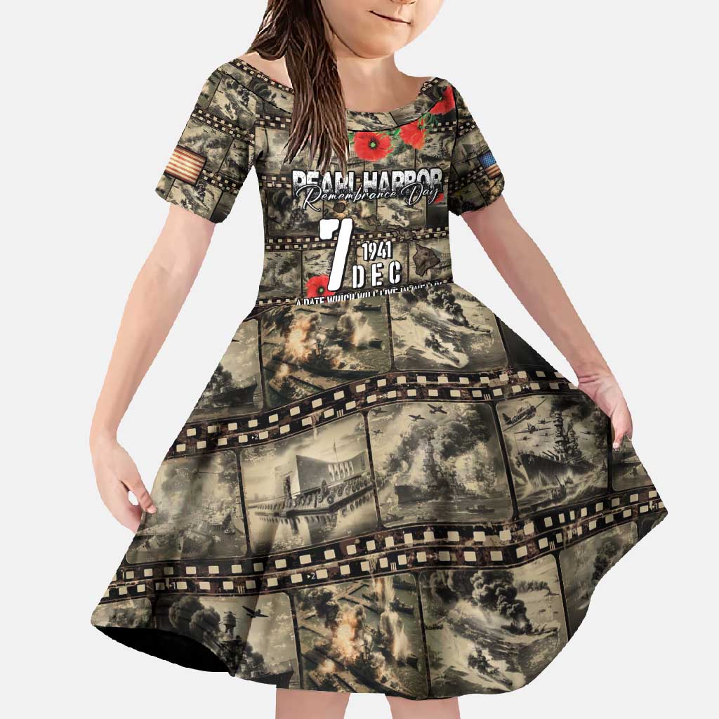 Pearl Harbor Remembrance Day Personalized Family Matching Mermaid Dress and Hawaiian Shirt Memories of December 7 with Red Poppy Lei - Wonder Print Shop