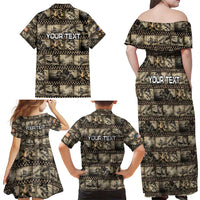 Pearl Harbor Remembrance Day Personalized Family Matching Off Shoulder Maxi Dress and Hawaiian Shirt Memories of December 7 with Red Poppy Lei - Wonder Print Shop
