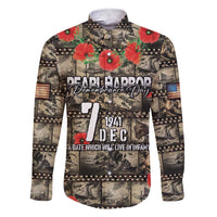 Pearl Harbor Remembrance Day Personalized Family Matching Short Sleeve Bodycon Dress and Hawaiian Shirt Memories of December 7 with Red Poppy Lei - Wonder Print Shop