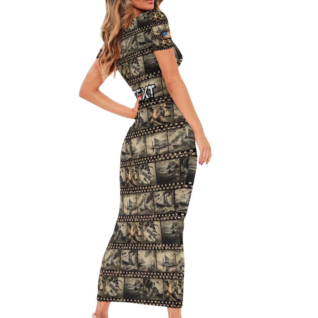 Pearl Harbor Remembrance Day Personalized Family Matching Short Sleeve Bodycon Dress and Hawaiian Shirt Memories of December 7 with Red Poppy Lei - Wonder Print Shop