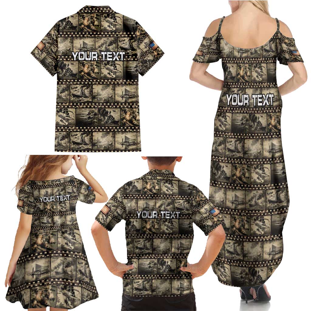 Pearl Harbor Remembrance Day Personalized Family Matching Summer Maxi Dress and Hawaiian Shirt Memories of December 7 with Red Poppy Lei - Wonder Print Shop