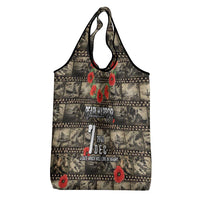 Pearl Harbor Remembrance Day Grocery Bag Memories of December 7 with Red Poppy Lei - Wonder Print Shop
