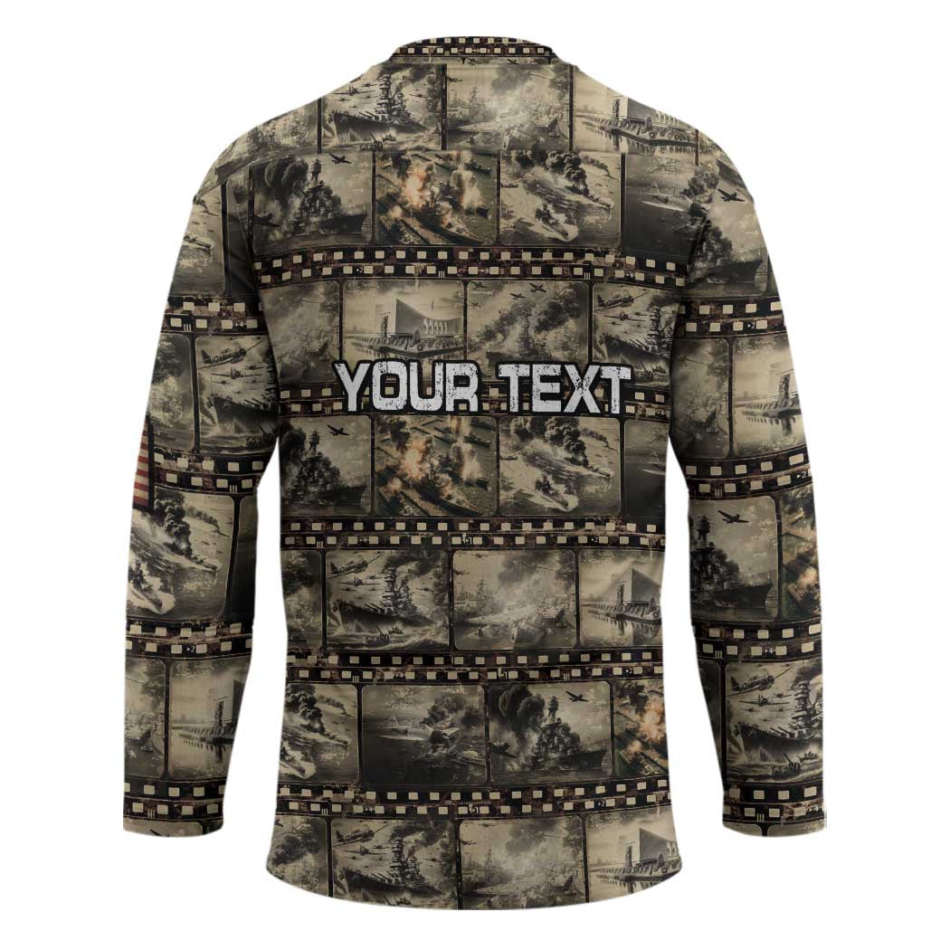 Pearl Harbor Remembrance Day Personalized Hockey Jersey Memories of December 7 with Red Poppy Lei - Wonder Print Shop