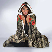 Pearl Harbor Remembrance Day Hooded Blanket Memories of December 7 with Red Poppy Lei - Wonder Print Shop