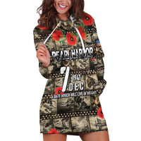 Pearl Harbor Remembrance Day Personalized Hoodie Dress Memories of December 7 with Red Poppy Lei - Wonder Print Shop