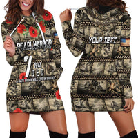 Pearl Harbor Remembrance Day Personalized Hoodie Dress Memories of December 7 with Red Poppy Lei - Wonder Print Shop