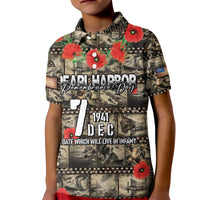 Pearl Harbor Remembrance Day Personalized Kid Polo Shirt Memories of December 7 with Red Poppy Lei - Wonder Print Shop