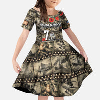 Pearl Harbor Remembrance Day Personalized Kid Short Sleeve Dress Memories of December 7 with Red Poppy Lei - Wonder Print Shop