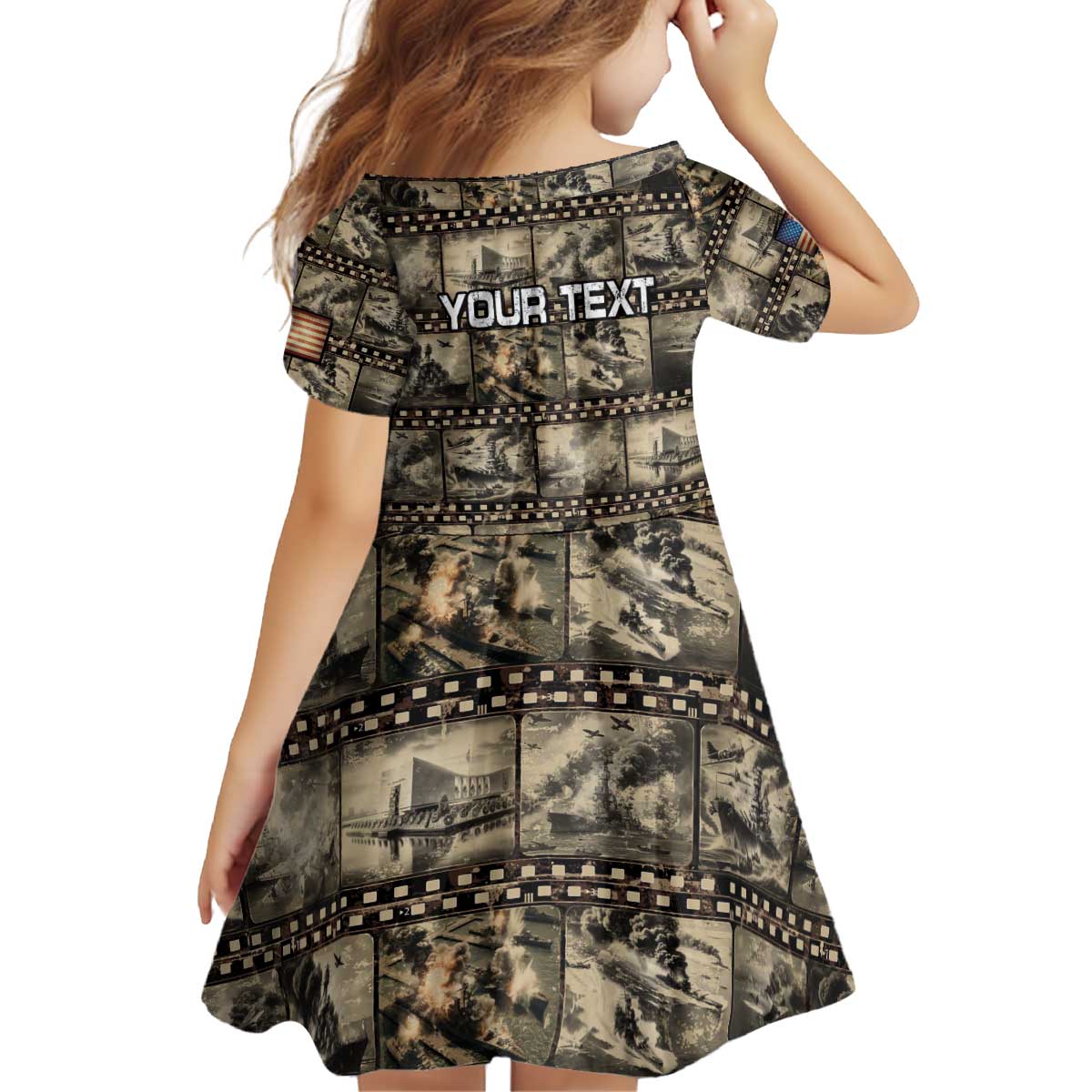 Pearl Harbor Remembrance Day Personalized Kid Short Sleeve Dress Memories of December 7 with Red Poppy Lei - Wonder Print Shop