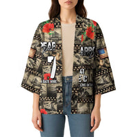 Pearl Harbor Remembrance Day Personalized Kimono Memories of December 7 with Red Poppy Lei - Wonder Print Shop